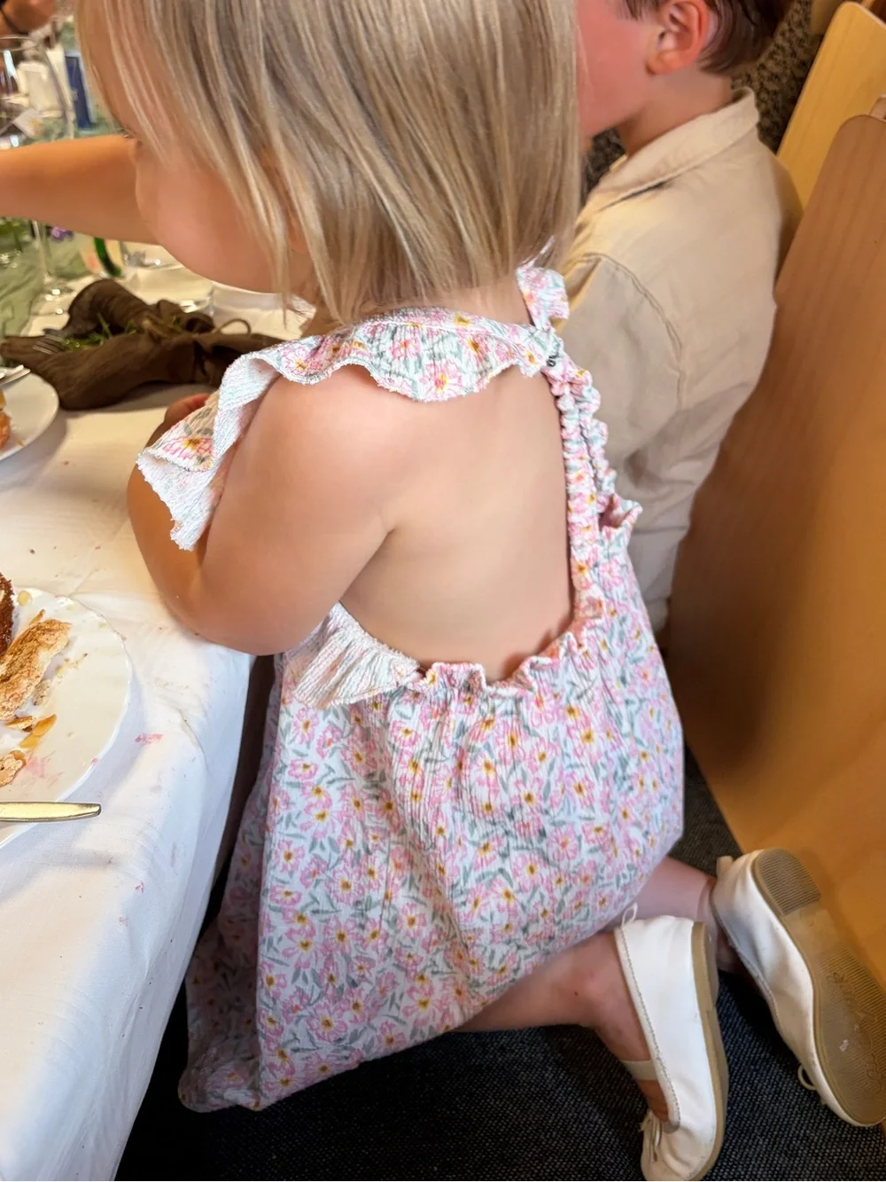 Zara Pink Floral Smocked Ruffle Dress